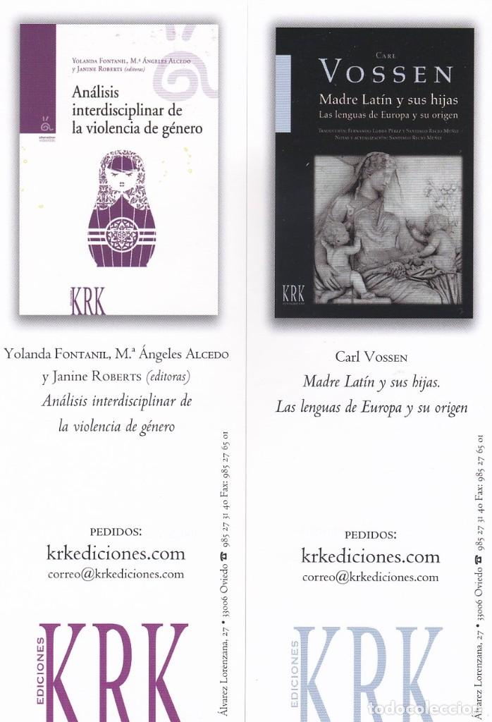 Coleccionismo Marcap&aacute;ginas: MARCAPAGINAS KRK EDICIONES. ANALISIS INTERDISCIPLINAR DE LA VIOLENCIA DE GENERO - MADRE LATIN Y SUS