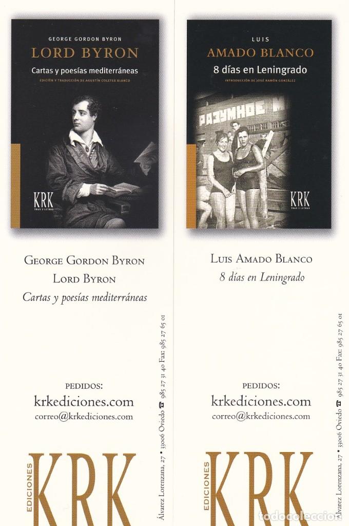 Coleccionismo Marcap&aacute;ginas: MARCAPAGINAS KRK EDICIONES. CARTAS Y POESIAS MEDITERRANEAS - 8 DIAS EN LENINGRADO