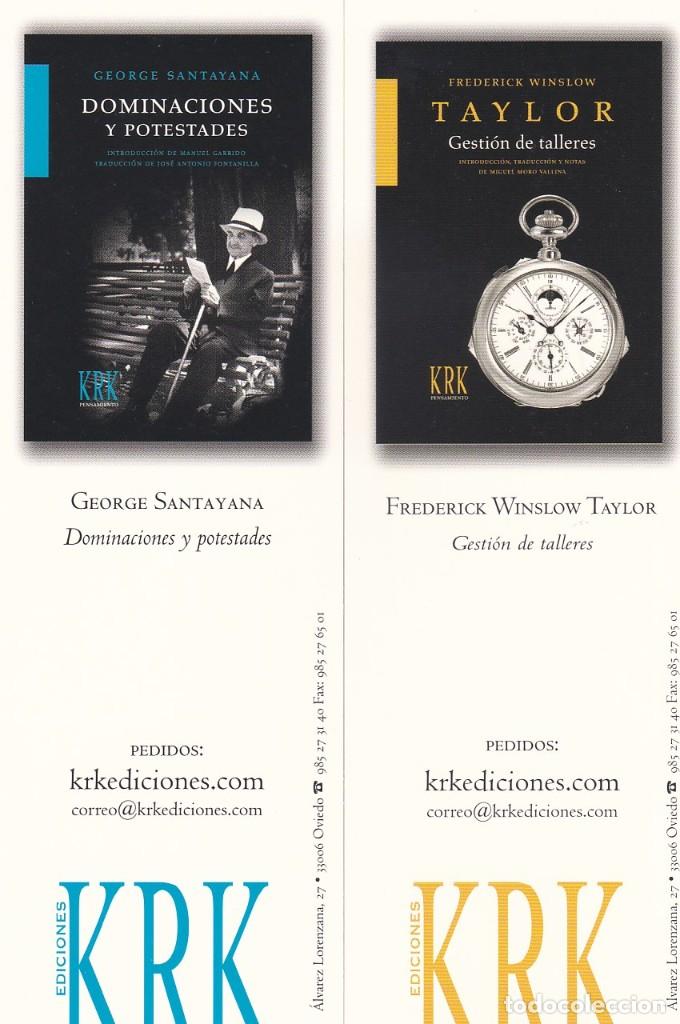 Coleccionismo Marcap&aacute;ginas: MARCAPAGINAS KRK EDICIONES. DOMINACIONES Y POTESTADES - GESTION DE TALLERES