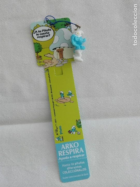 Coleccionismo Marcap&aacute;ginas: marcapaginas - ARKO RESPIRA - PITUFOS - FIGURA DE PLASTICO PITUFOS
