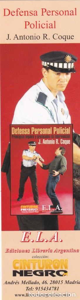 Coleccionismo Marcap&aacute;ginas: MARCAPAGINAS E.L.A. EDICIONES LIBRERIA ARGENTINA. DEFENSA PERSONAL POLICIAL