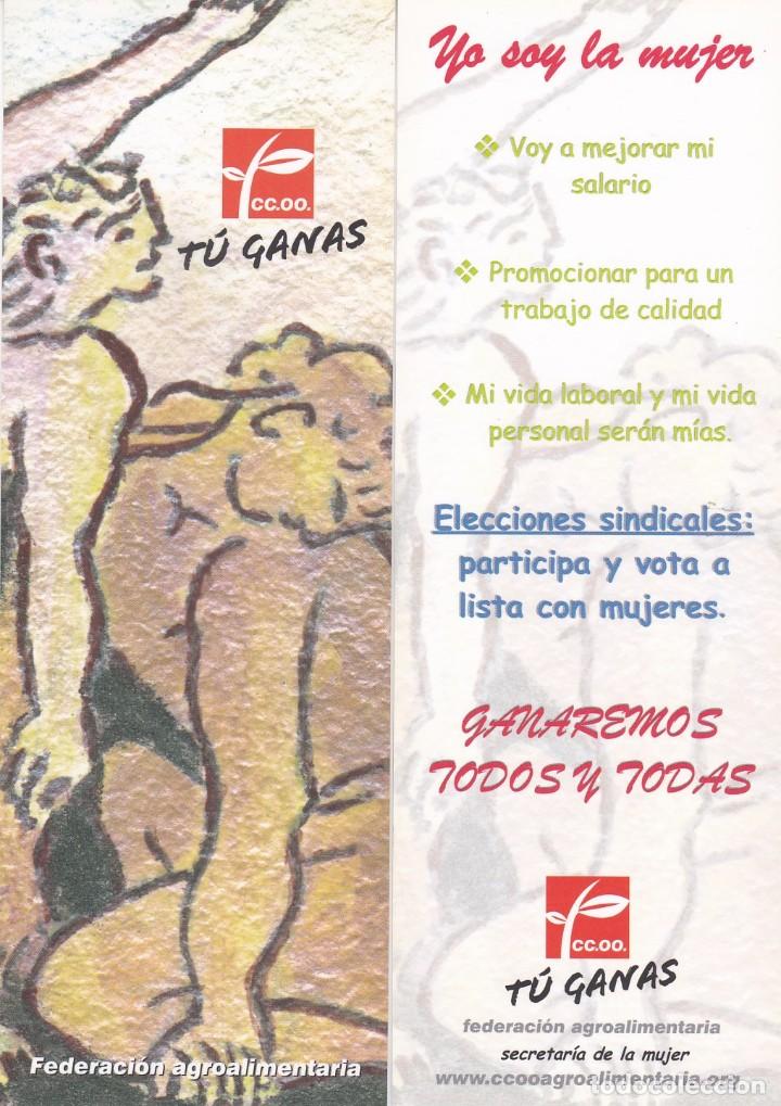 Sammeln von Lesezeichen: MARCAPAGINAS CCOO/CC.OO. FEDERACION AGROALIMENTARIA. SECRETARIA DE LA MUJER