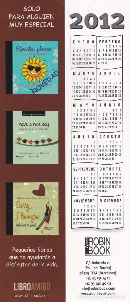 Collectionnisme Marque-pages: MARCAPAGINAS ROBIN BOOK. SOLO PARA ALGUIEN MUY ESPECIAL - CALENDARIO 2012. ROBINBOOK