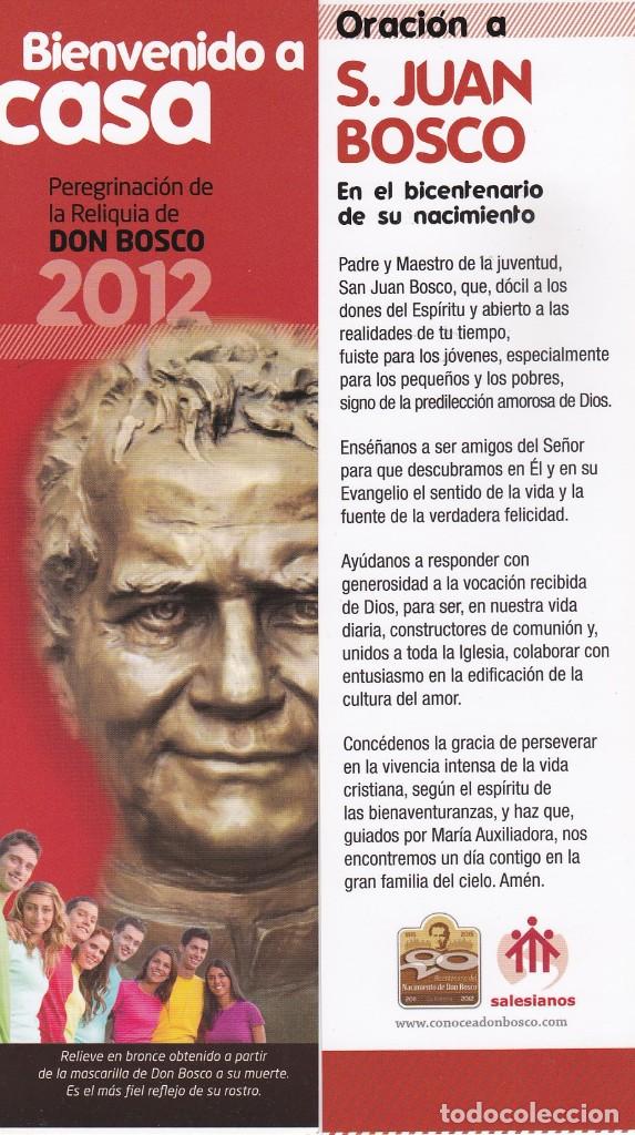 Collectionnisme Marque-pages: MARCAPAGINAS PEREGRINACION DE LA RELIQUIA DE DON BOSCO 2012. SALESIANOS
