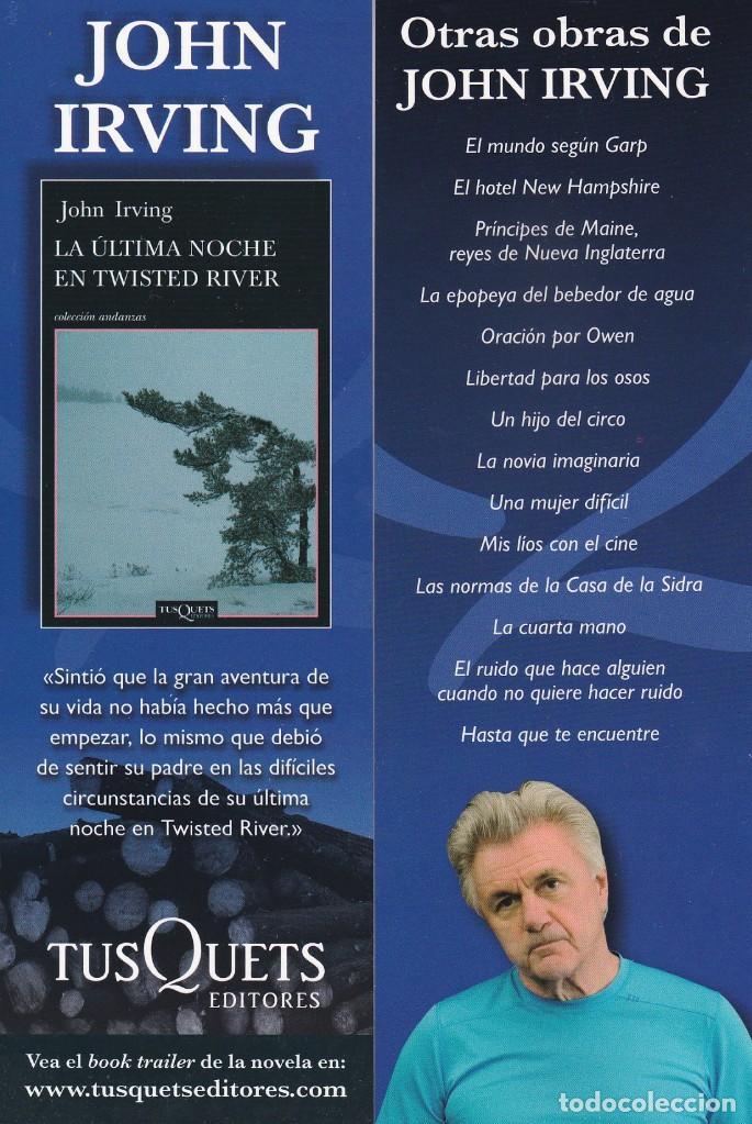 Coleccionismo Marcap&aacute;ginas: MARCAPAGINAS TUSQUETS EDITORES. LA ULTIMA NOCHE EN TWISTED RIVER