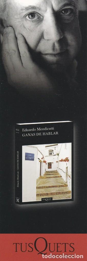 Coleccionismo Marcap&aacute;ginas: MARCAPAGINAS TUSQUETS EDITORES. GANAS DE HABLAR