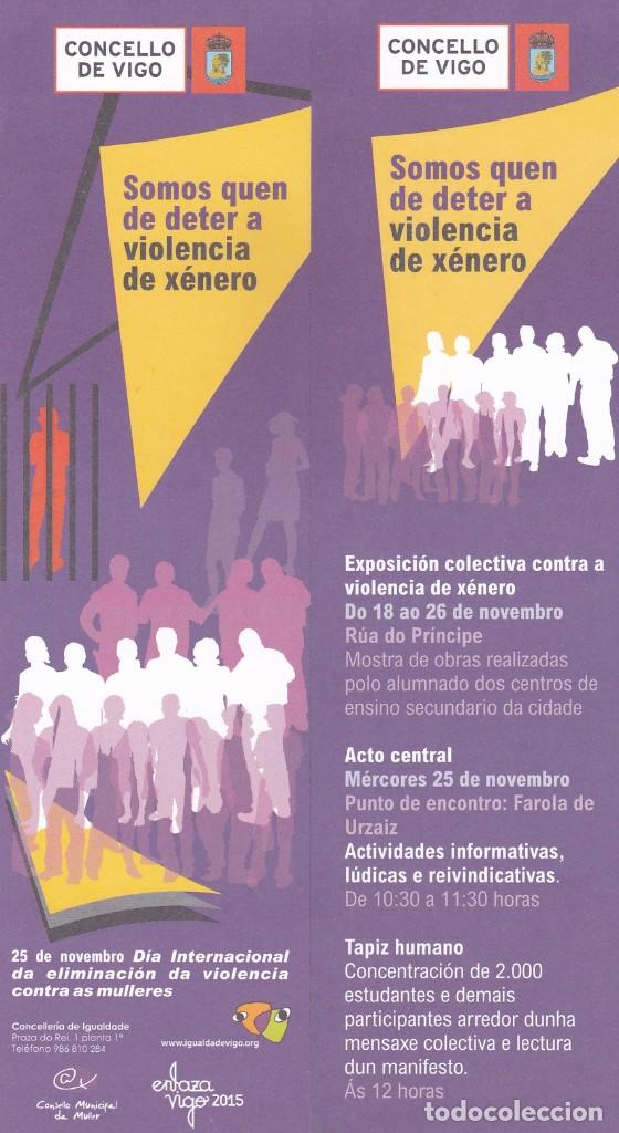 Collectionnisme Marque-pages: MARCAPAGINAS CONCELLO DE VIGO. 25 DE NOVIEMBRE. DIA VIOLENCIA CONTRA LAS MUJERES. (GALLEGO)