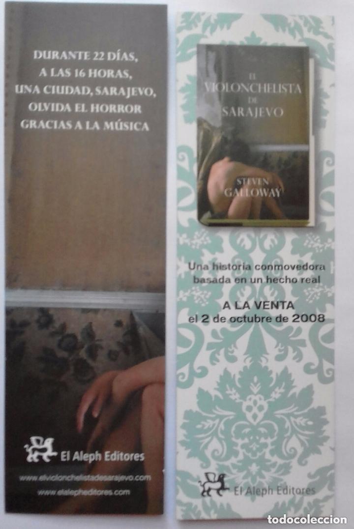Coleccionismo marcap&aacute;ginas: MARCAPAGINAS - EL ALEPH - EL VIOLONCHELISTA DE SARAJEVO.