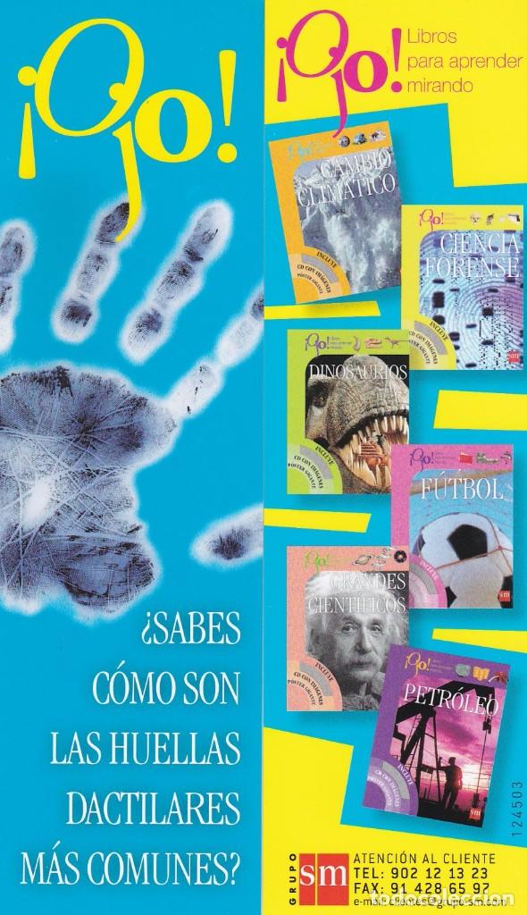 Collectionnisme Marque-pages: MARCAPAGINAS SM. &iquest;SABES COMO SON LAS HUELLAS DACTILARES MAS COMUNES?