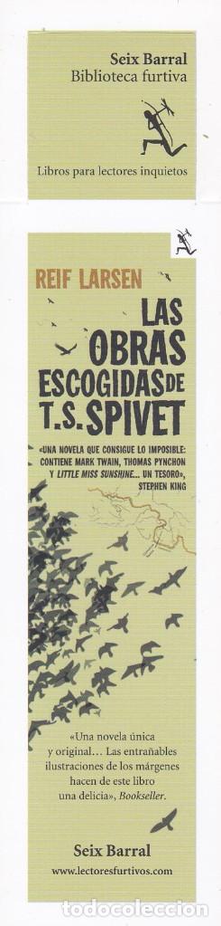 Coleccionismo Marcap&aacute;ginas: MARCAPAGINAS SEIX BARRAL. LAS OBRAS ESCOGIDAS DE T.S. SPIVET