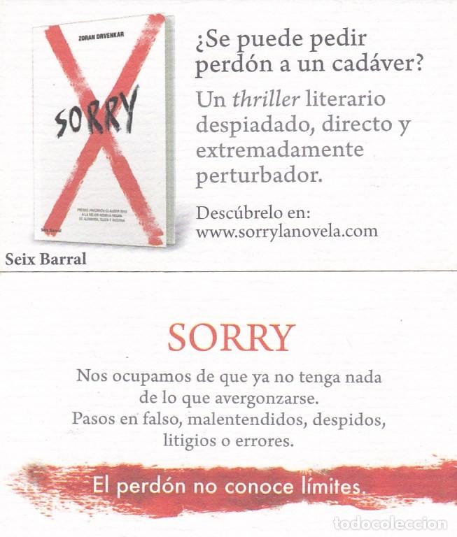 Coleccionismo Marcap&aacute;ginas: MARCAPAGINAS SEIX BARRAL. SORRY