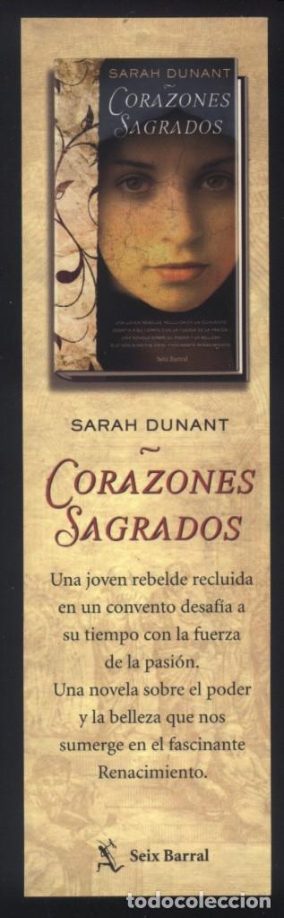 Coleccionismo Marcap&aacute;ginas: A-6097- PUNTO DE LIBRO. MARCAP&Aacute;GINAS. CORAZONES SAGRADOS. SARAH DUNANT. SEIX BARRAL.
