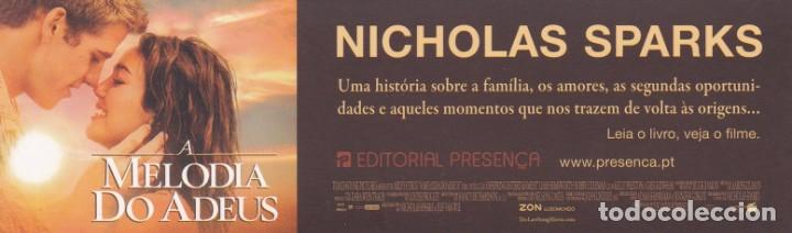 Collectables Bookmark: MARCAPAGINAS EDITORIAL PRESEN&Ccedil;A. A MELODIA DO ADEUS. NICHOLAS SPARKS (PORTUGAL)