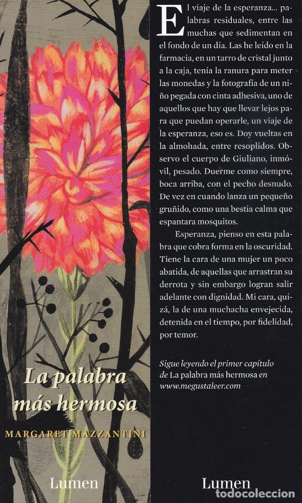 Coleccionismo Marcap&aacute;ginas: MARCAPAGINAS LUMEN. LA PALABRA MAS HERMOSA