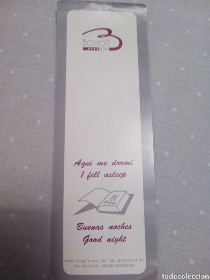 Coleccionismo marcap&aacute;ginas: MARCAPAGINAS HOTEL BOSTON ZARAGOZA - Foto 1