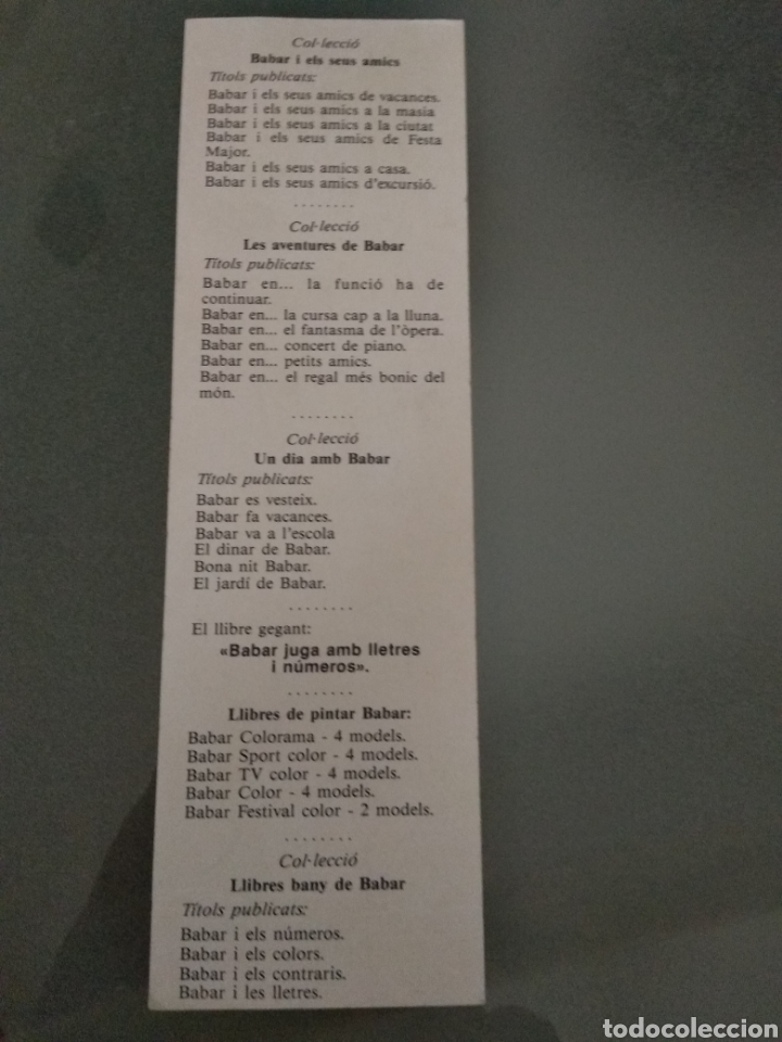 Coleccionismo marcap&aacute;ginas: Babar punto de libro - Foto 2