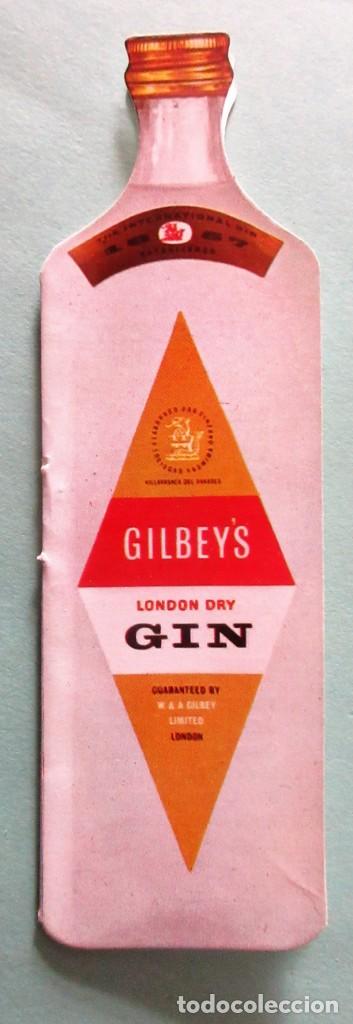 Coleccionismo marcap&aacute;ginas: Marcapaginas antiguo ginebra Gilbey's del a&ntilde;o 1.968