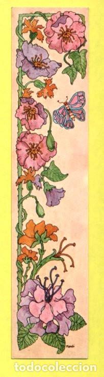 Coleccionismo Marcap&aacute;ginas: MARCAPAGINAS. PUNTO DE LIBRO. FLORES Y MARIPOSA. ED. POSTERS DEL TIEMPO. A&Ntilde;OS 70.