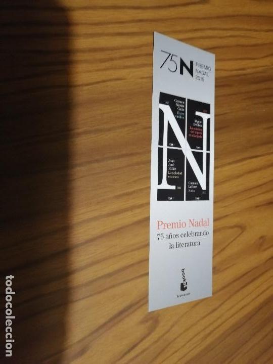 Coleccionismo Marcap&aacute;ginas: MARCAPAGINAS. LITERATURA. PREMIO NADAL. 75 A&Ntilde;OS.  DOBLE CARA. BUEN ESTADO. RARO