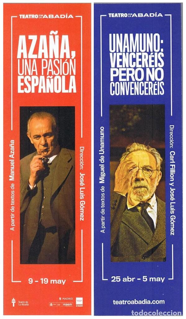Coleccionismo Marcap&aacute;ginas: Marcap&aacute;ginas - Teatro de la Abadia, Madrid 2019 - Aza&ntilde;a y Unamuno