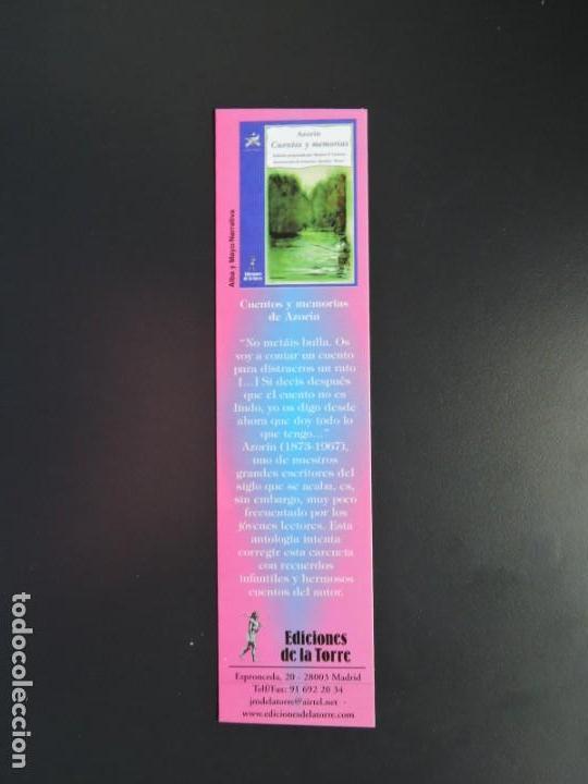 Coleccionismo marcap&aacute;ginas: MARCAP&Aacute;GINAS - EDICIONES LA TORRE - CUENTOS Y MEMORIAS - AZORIN - Foto 1