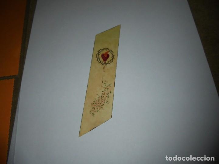 Collectionnisme Marque-pages: ANTIGUO MARCAPAGINAS PINTADO A MANO SAGRADO CORAZON