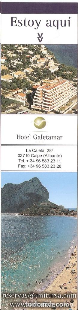 Coleccionismo marcap&aacute;ginas: MARCAPAGINAS HOTELES GALETAMAR - Foto 1