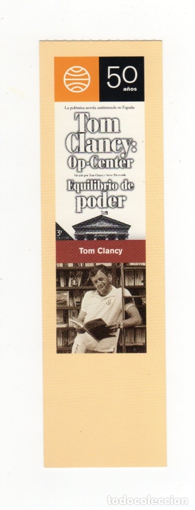 Coleccionismo marcap&aacute;ginas: MARCAP&Aacute;GINAS - PLANETA EDITORIAL - 50 A&Ntilde;OS - OP-CENTER - EQUILIBRIO DE PODER - TOM CLANCY - Foto 1