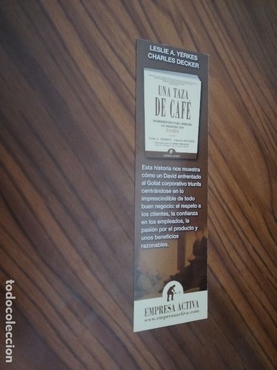 Coleccionismo marcap&aacute;ginas: MARCAPAGINAS. LITERATURA. UNA TAZA DE CAF&Eacute;. EMPRESA ACTIVA. DOBLE CARA. BUEN ESTADO.