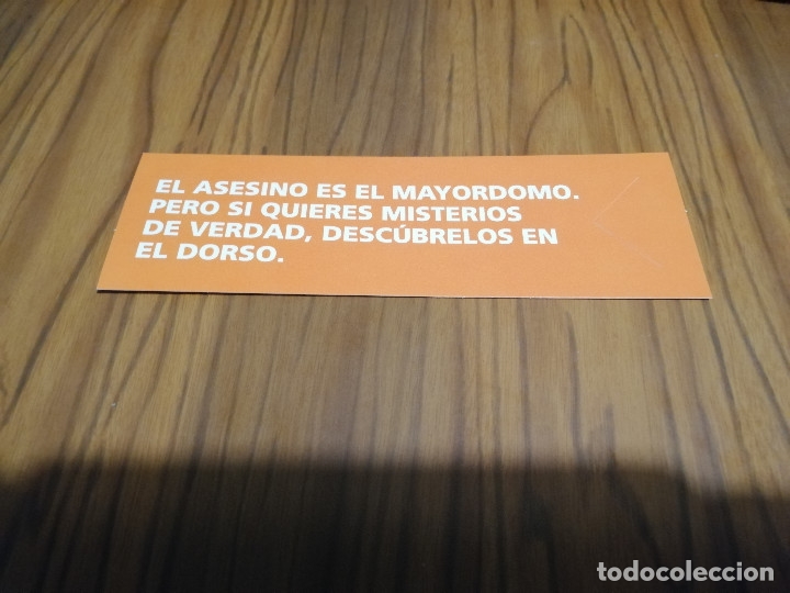Coleccionismo marcap&aacute;ginas: MARCAPAGINAS. LITERATURA. EL ASESINO ES EL MAYORDOMO. ROCA BOLSILLO BUEN ESTADO. DOBLE CARA. DIFICIL