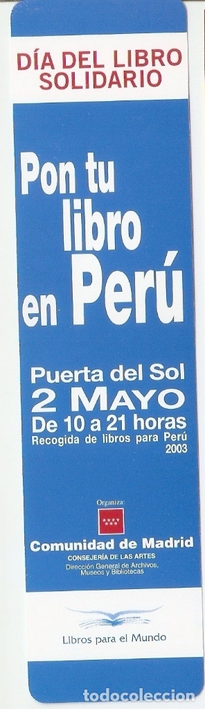 Coleccionismo marcap&aacute;ginas: MARCAPAGINAS DIA DEL LIBRO 2003 - Foto 1