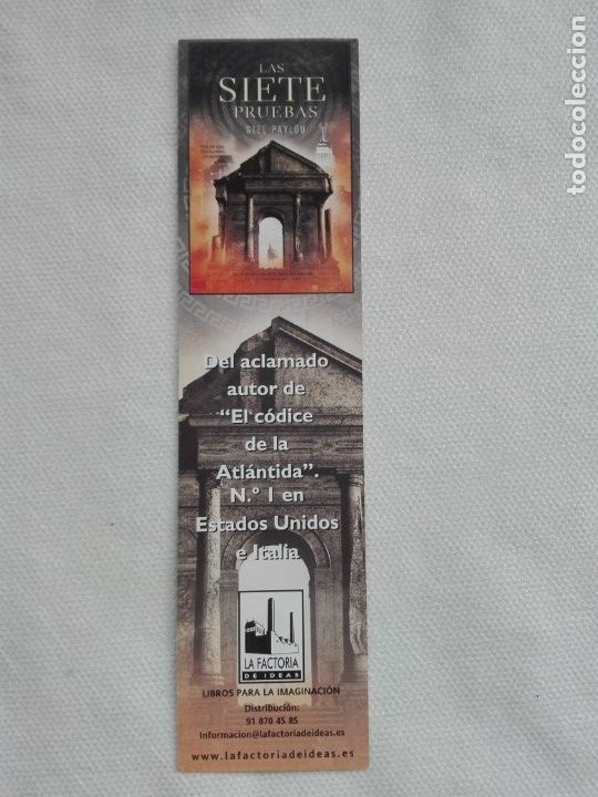 Coleccionismo marcap&aacute;ginas: MARCAPAGINAS - LA FACTORIA DE IDEAS - LAS SIETE PRUEBAS - Foto 2