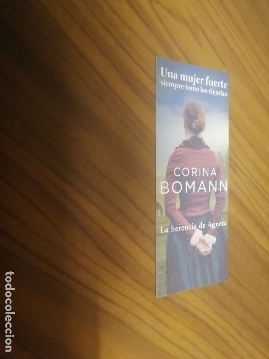 Coleccionismo Marcap&aacute;ginas: MARCAPAGINAS. LITERARIO. CORINA BOMANN. LA HERENCIA DE AGNETA. DOBLE CARA. SIN USO