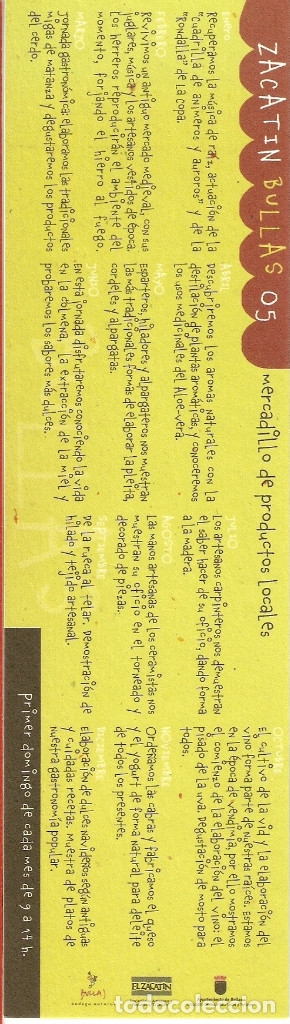 Coleccionismo marcap&aacute;ginas: MARCAPAGINAS CALENDARIO ZACATIN 2005 - Foto 1