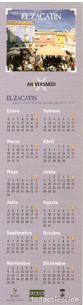 Coleccionismo marcap&aacute;ginas: MARCAPAGINAS CALENDARIO ZACATIN 2004 - Foto 2