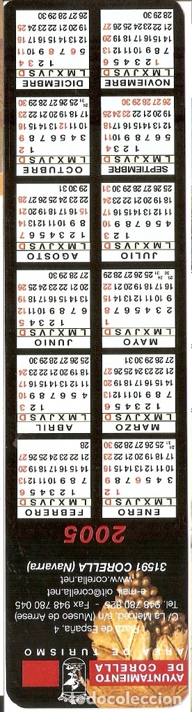 Coleccionismo marcap&aacute;ginas: MARCAPAGINAS CALENDARIO CORELLA - Foto 2