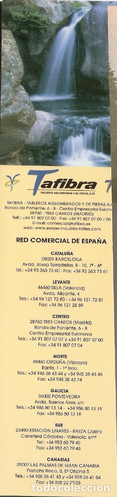 Coleccionismo marcap&aacute;ginas: MARCAPAGINAS CALENDARIO TAFIBRA 2002 - Foto 1