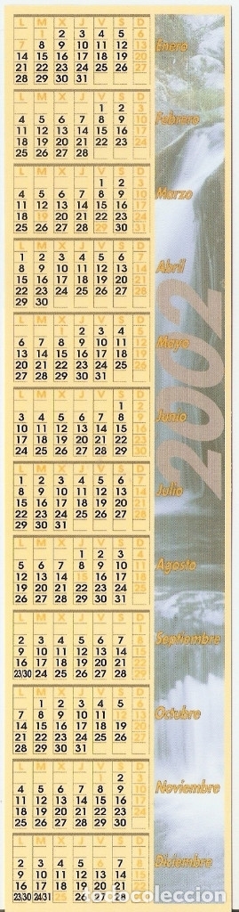 Coleccionismo marcap&aacute;ginas: MARCAPAGINAS CALENDARIO TAFIBRA 2002 - Foto 2