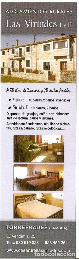 Collectables Bookmark: MARCAPAGINAS CALENDARIO ALOJAMIENTOS RURALES LAS VIRTUDES