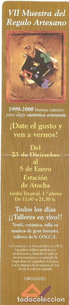 Collectables Bookmark: MARCAPAGINAS CALENDARIO VII MUESTRA REGALO ARTESANO