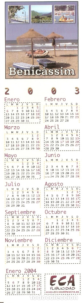 Coleccionismo marcap&aacute;ginas: MARCAPAGINAS CALENDARIO BENICASSIM 2003 - Foto 2