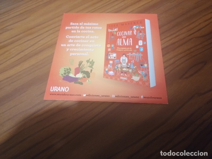Coleccionismo Marcap&aacute;ginas: MARCAPAGINAS. LITERATURA. COCINAR CON ALMA. TIPO POSTAL. DOS CARAS. BUEN ESTADO