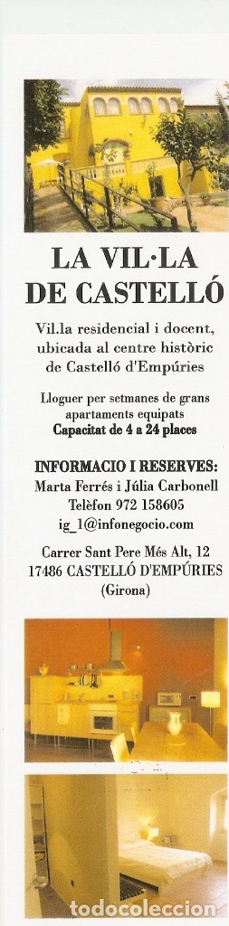 Coleccionismo Marcap&aacute;ginas: MARCAPAGINAS LA VIL-LA DE CASTELL&Oacute;
