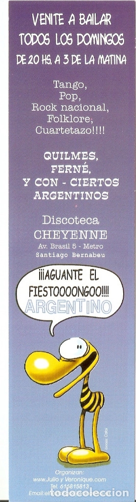 Coleccionismo marcap&aacute;ginas: MARCAPAGINAS DISCOTECA CHEYENNE - Foto 1