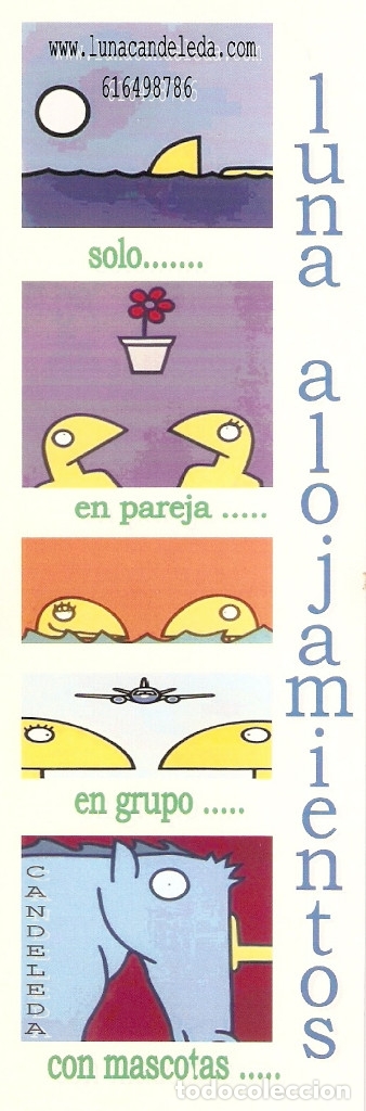 Coleccionismo Marcap&aacute;ginas: MARCAPAGINAS ALOJAMIENTOS LUNA