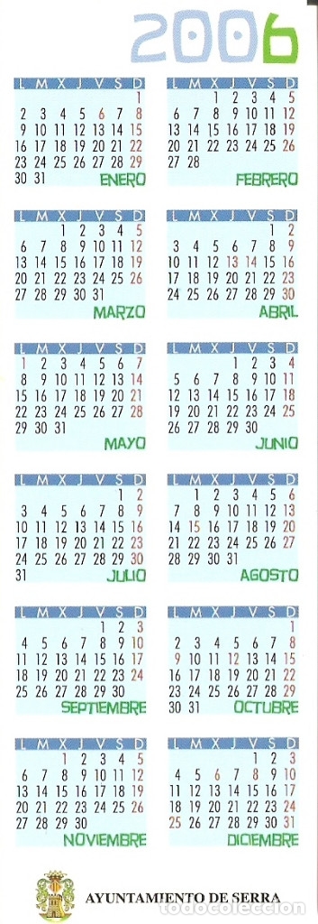 Coleccionismo marcap&aacute;ginas: MARCAPAGINAS CALENDARIO SERRA 2006 - Foto 2