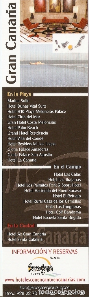 Coleccionismo Marcap&aacute;ginas: MARCAPAGINAS HOTELES GRAN CANARIA