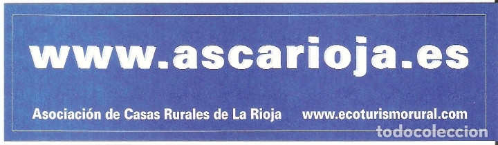 Collectables Bookmark: MARCAPAGINAS ASOCIACION CASAS RURALES LA RIOJA