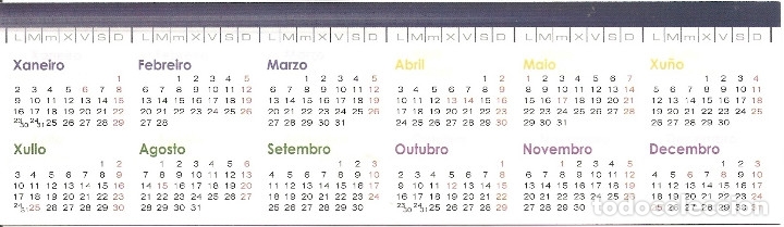 Coleccionismo marcap&aacute;ginas: MARCAPAGINAS CALENDARIO RIAS BAIXAS - Foto 2