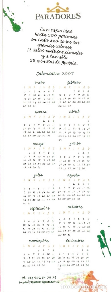 Coleccionismo marcap&aacute;ginas: MARCAPAGINAS CALENDARIO PARADORES - Foto 2